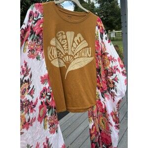 Kindness Grows From Within Upcycled Poncho Tshirt Hippie Boho One Size Fits Most